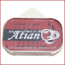sardine fillet in vegetable oil 125gX50tins