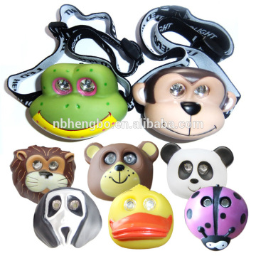 Promotional 2 led mini headlamp Different Animal Shaped Led Headlamp for children