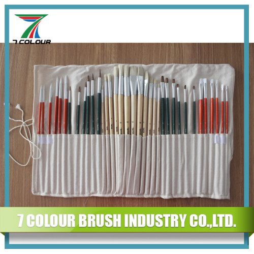 Oil & Acrylic Artist Paint Brush Set, 24 PC with Canvas Roll-Up
