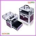 Superior acrílico profesional de almacenamiento de uñas caja de cebra esmalte de polaco llevar caso (saccom092)