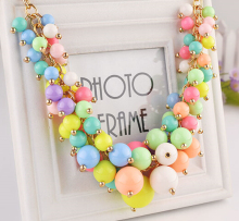 Beaded Collar Necklace Fancy Colorful O Shape