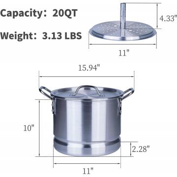 Pote de vapor de tamale de aluminio de 32 cuarto de galón