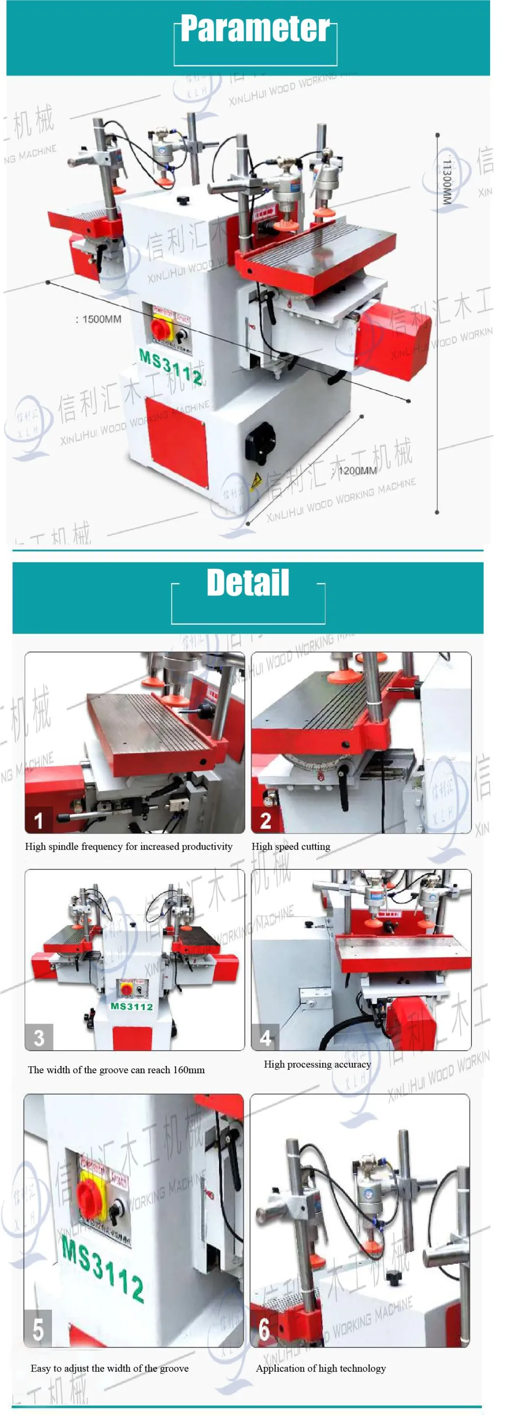 Double End Tenoner, Wood Door Model Tenon Machines, Guangzhou Wood Working Machiny, 2 Spindel Long Hole Tenoning