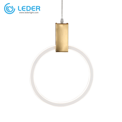 Luminaria colgante de globo de madera LEDER