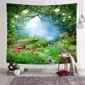 Forest Mushroom Tapestry Wall Opknoping Night Sky Tree Flower Wall Tapestry voor woonkamer Slaapkamer Dorm Home Decor