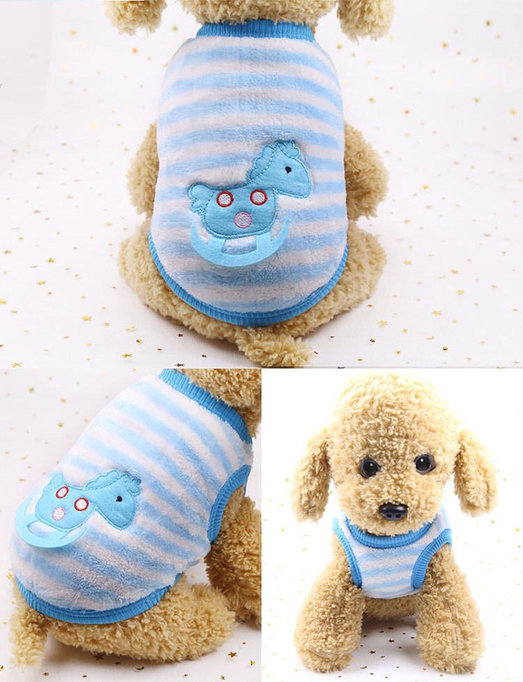 Hot Selling Cartoon Flannel To Keep Warm Teacup Dogs Small Milk Dogs Cats Teddy Clothes Vest Pet Products