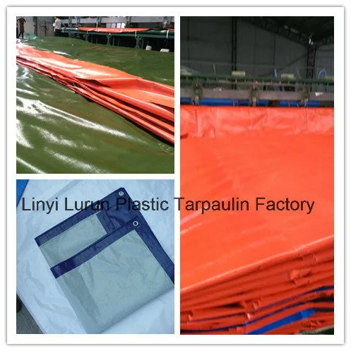 PE Tarp Tent, Blue/Orange Tarpaulin Sheet
