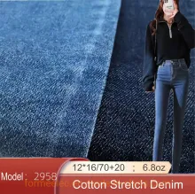 12s 6.8oz Elastic Lightweight Denim Fabric Pants Skirt Dress Jeans Fabric Stretch Denim