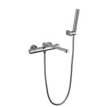 Wall mounted double hole mixer with hand shower
