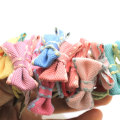 Handmade Fabric Bows Hair Tie Ponytail Holder Boutique Hair Bows Elastic Hair Ties Bands Pigtail Holders For Baby Girls