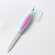 Factory Wholesale 2 in 1 Personal Nail Care Nail File with Cuticle Fork