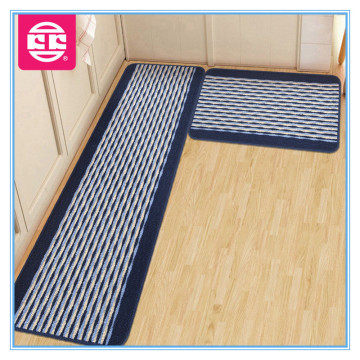 Machine tufted high&low loop PP rubber kitchen rugs