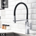 Chrome Black Single Handle Brass Kitchen Faucet