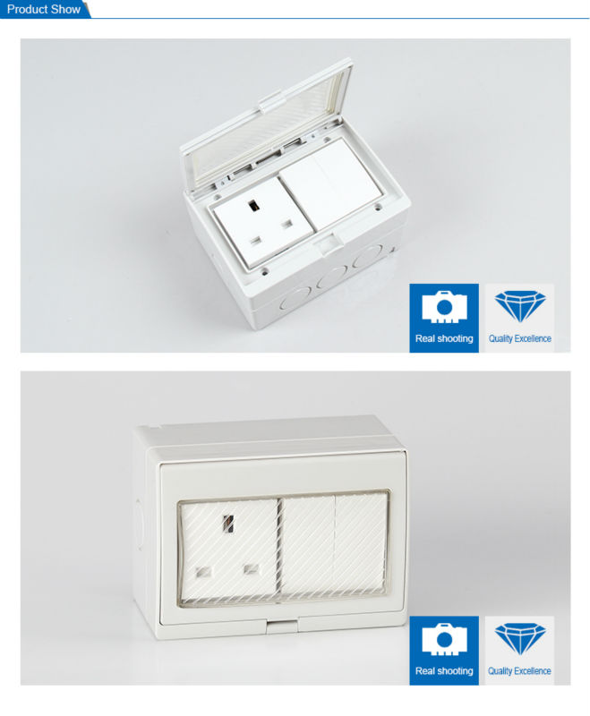 SAIPWELL/SAIP English Style Double control 250V/13A IP55 2 Positions Waterproof Switch Socket