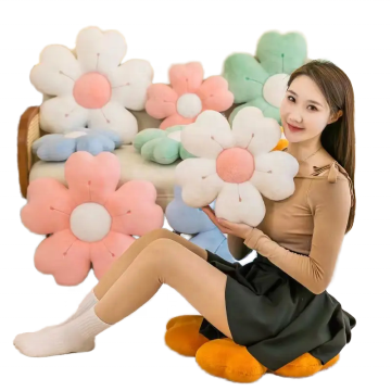 35cm Colorful Flowers Stuffed Pillow – Plush Cushion for Kids & Babies