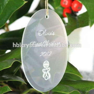 3d laser Oval shape glass ornament