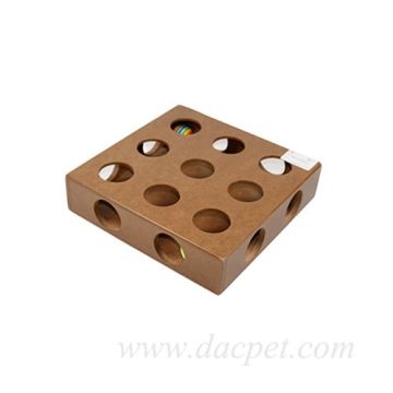 Wooden hole Interactive cat toy