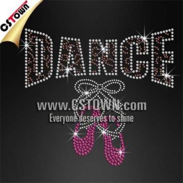 Dance letter wholesale bling transfer design, iron on transfer rhinestone