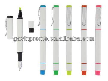 Square cubic ball pen with highlighter