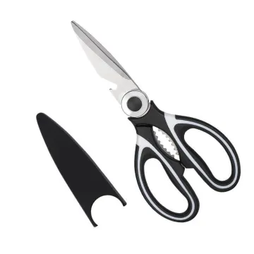 Stainless Steel Multifunctional Kitchen Scissors - 3 in 1 Food Cutting Tool with Sheath