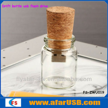 Drift bottle USB flash drive, Glass bottle USB, Transparent bottle USB flash drive