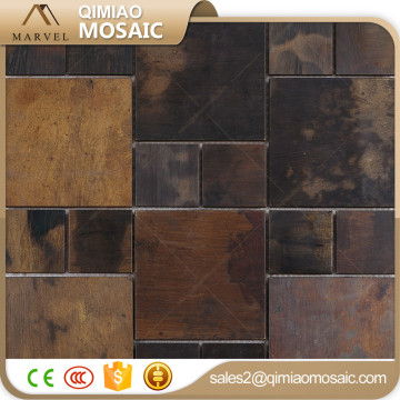 Big Size Square Brown Metal Tiles Copper Matte Mosaic For Building Materials