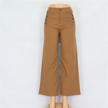 Khaki Ladies Wide Leg Pants Wholesale