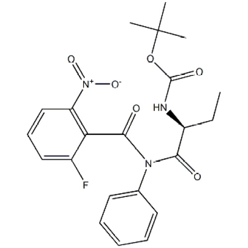 CAS 870281-84-8, CAL-101 (N-1), (S) - ([1- (2-flooro-6-nitro-benzoyl) -phenyl-aMinocarbonyl] -propyl) -carbaMic axit este tert-butyl