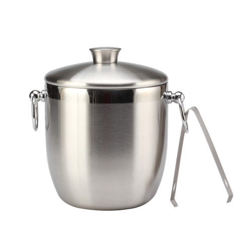 Ice Bucket with Lid and Strainer & Tongs