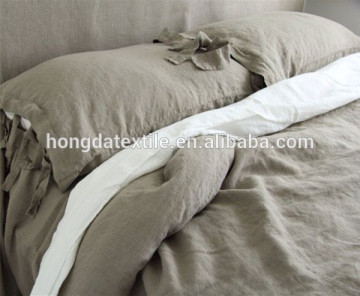 Stone washed linen fabric bed sheet, bed linen,