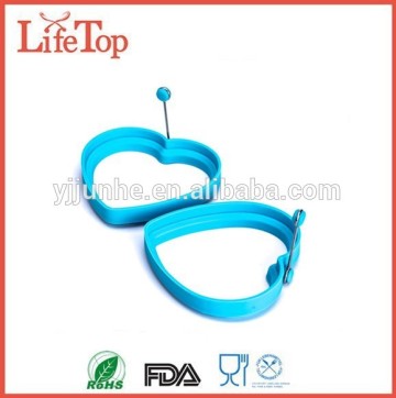 High-grade Silicone Rubber Egg Rings Pancake Rings with Stainless Steel Handle