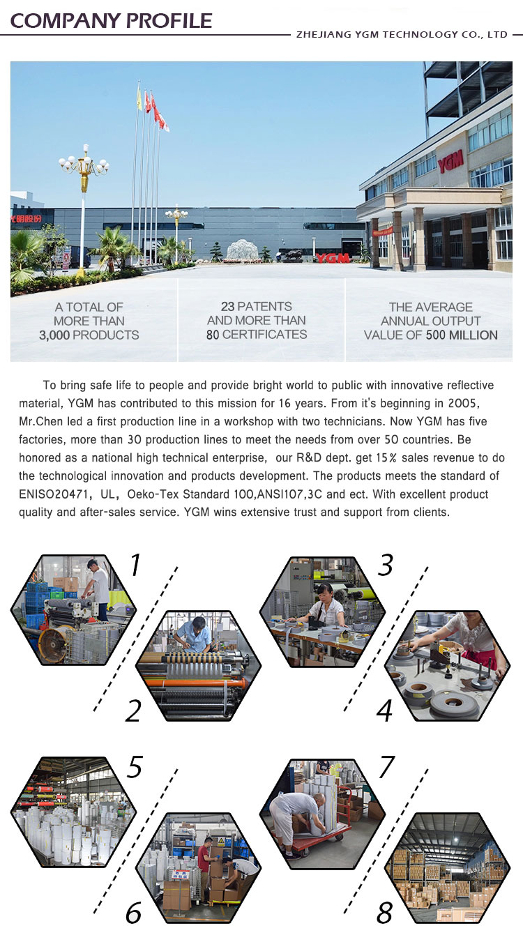 High visibility flame retardant sun warning reflective strip safety conspicuity segmented tape fabric material products