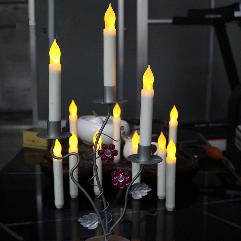 Flameless Taper Candle With Moving Flame