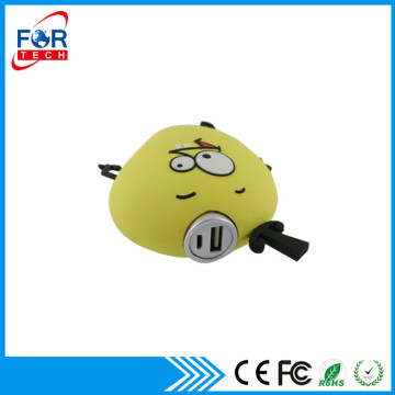 Cartoon Shaped Portable Power Bank Battery Nice Gifts Power Supplier 3000mah