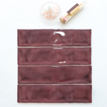 Bathroom Kitchen Wash Room Toilet Maroon Color Ceramic Subway Wall Tiles