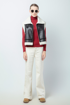 Women PU biker style Vest