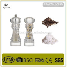 Manual/acrylic Transparent seasoning bottle pepper mill/pepper grind mill set