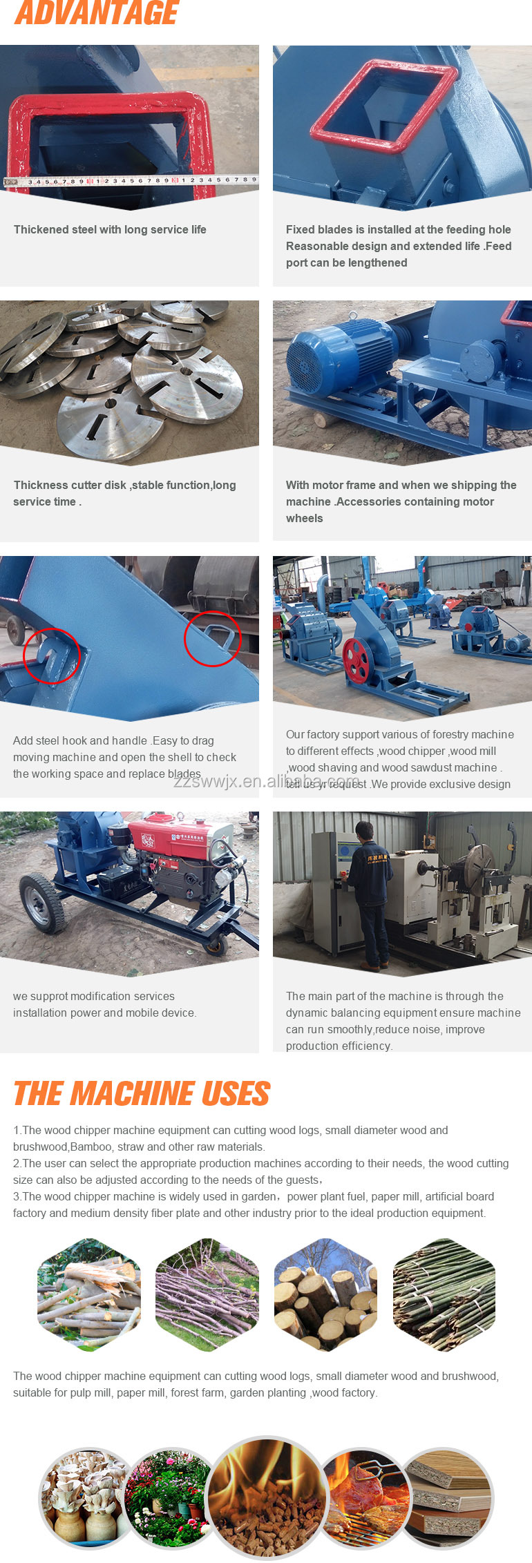 Weiwei Wood Processing Machine Shredder Splitter Chipper for Sale