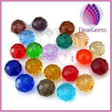 bead,glass,light blue,10x8mm hand-faceted rondelle