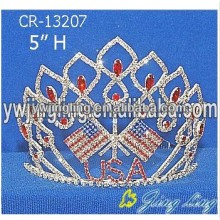 Red Blue Stone USA Flag Pageant Crowns
