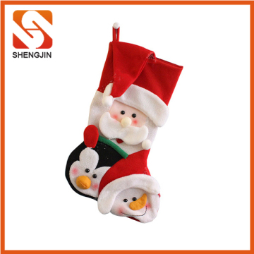 SJ-6747 Lovely penguin & Santa Xmas stocking/Christmas Sock