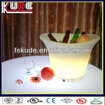 led illuminated barware clear plastic ice bucekt/led lighted ice bucket/plastic champagne ice bucket