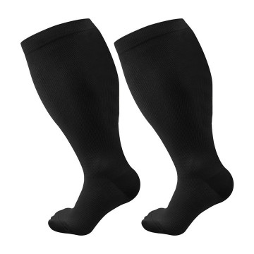 Wholesale Plus Size Compression Socks Solid Color Knee High Elastic Sports Socks
