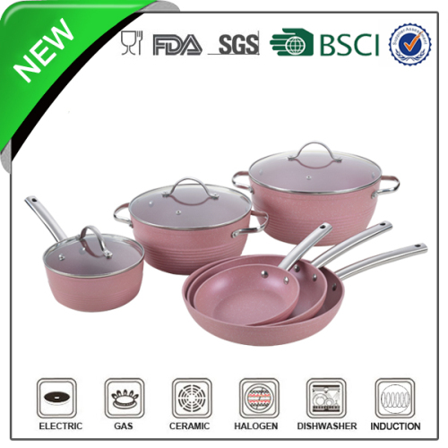 9pcs aluminum electric cooking pan with s.s. handle