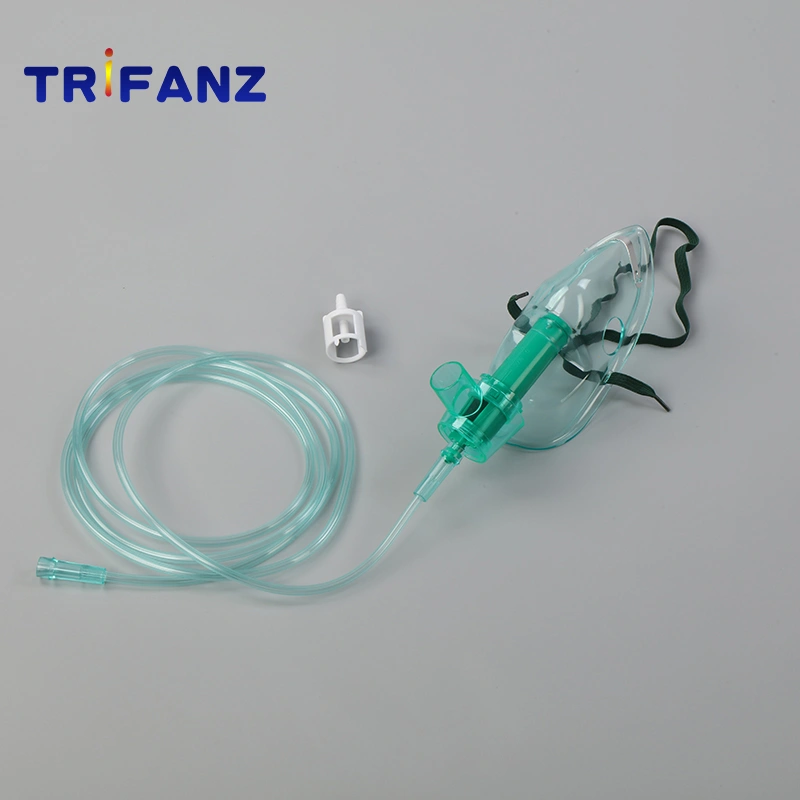 Disposable PVC Oxygen Surgical Mask with Reservoir Bag with 2m Tubing