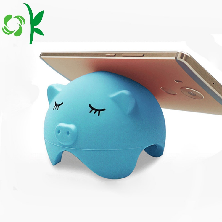 Promotional Cute Cartoon Pig Silicone Mobile Phone Holder