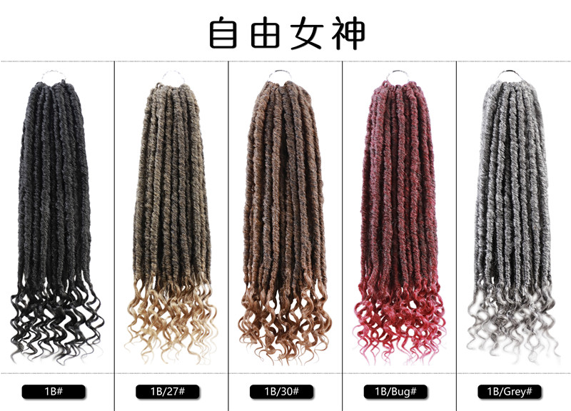 Crochet Hair Faux Locs Curly Ends Goddess Faux Locs Braids Synthetic Hair Extension