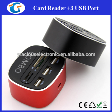 Aluminum Small USB Hub Combo SD Card Reader