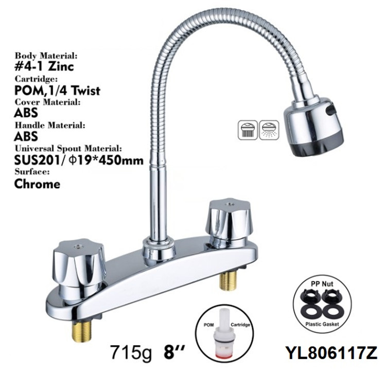 Hot selling Contemporary deck mounted kitchen faucet tap, high quality price faucet kitchen