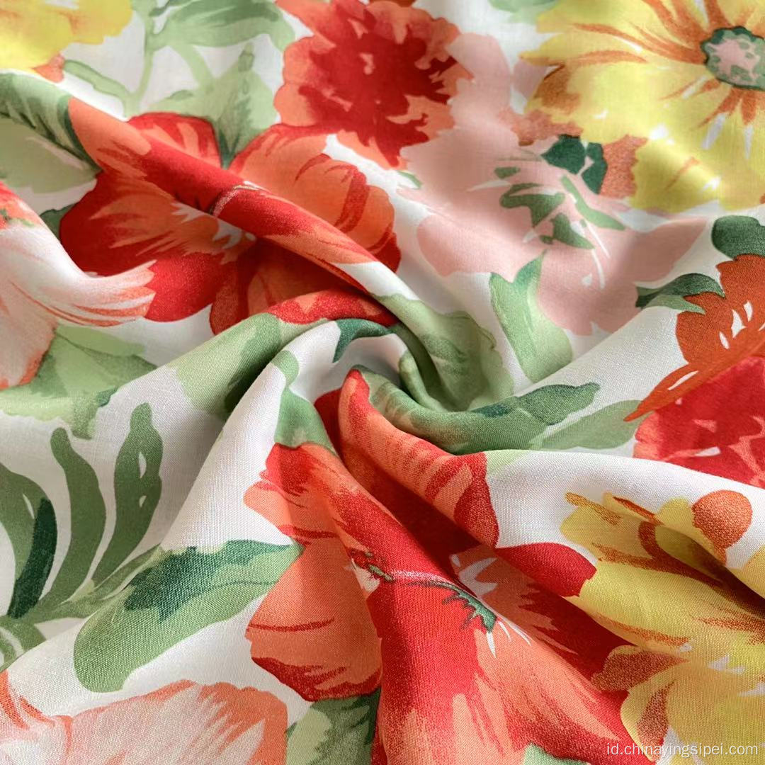 Grosir Viskose Rayon 45S Fabric Design Floral Design